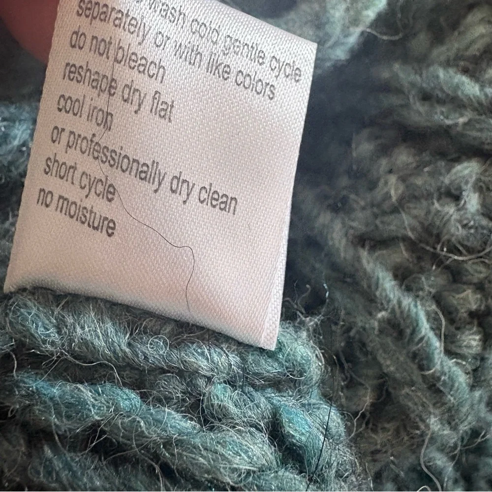 Elsamanda Dusty Teal Tie Front Cardigan Size Medium